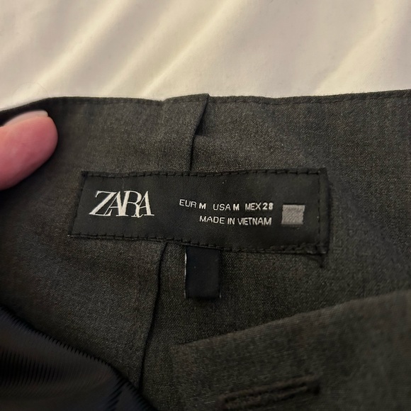 Zara charcoal dark grey pleated dress pants - Picture 2 of 11